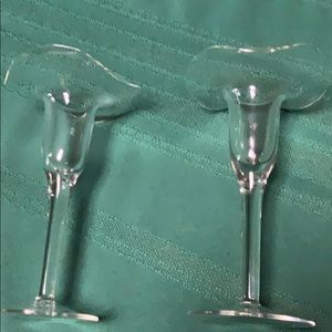 pair of crystal candle holder